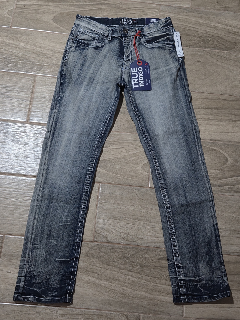 True Indigo Men's Classic Straight Fit Denim Jeans - Lt Blue